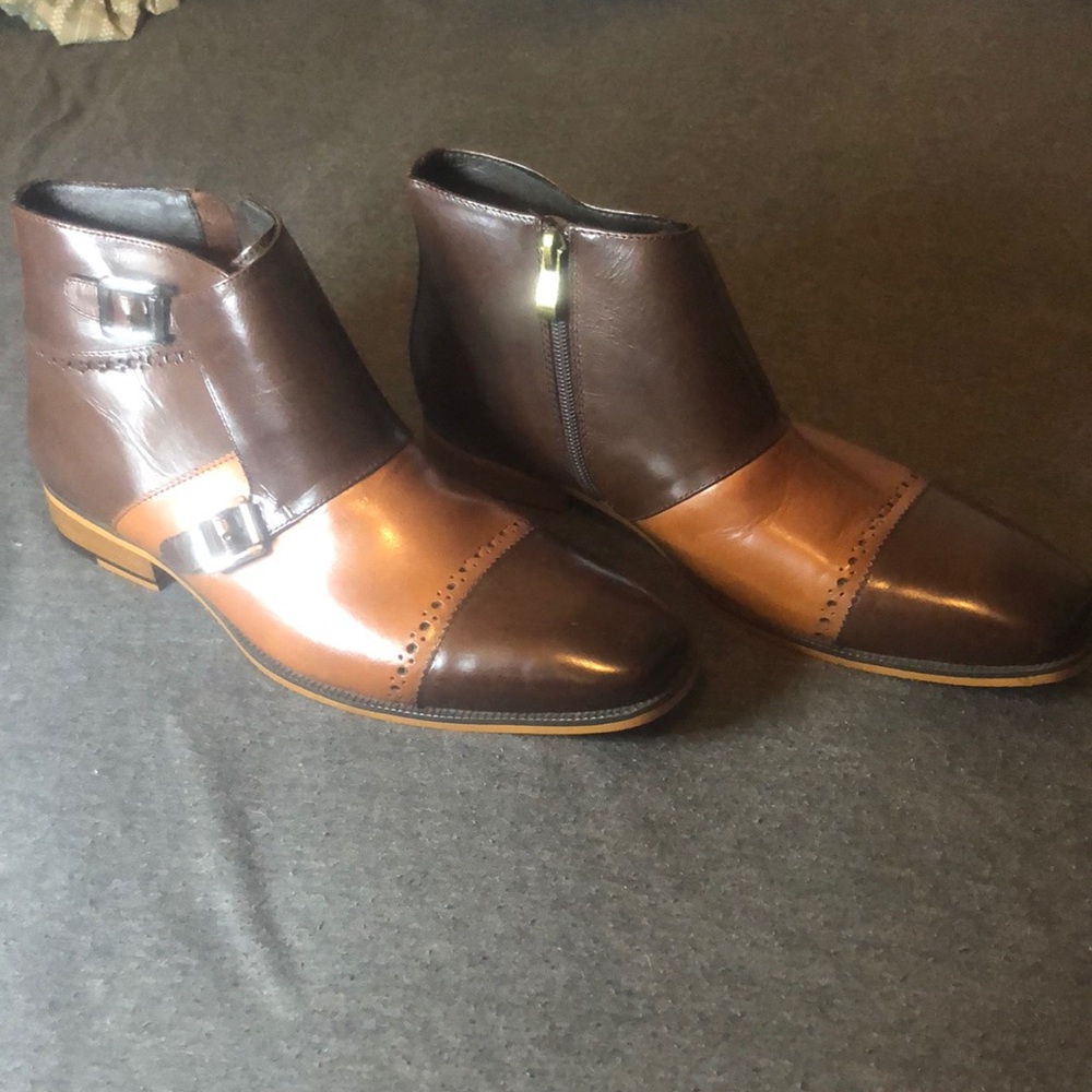 Stacy Adam dress shoes size 9 brown and caramel